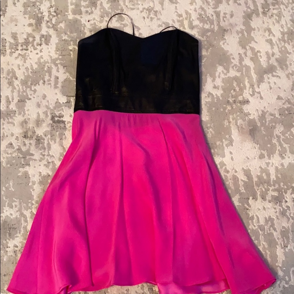 Faux leather bustier dress